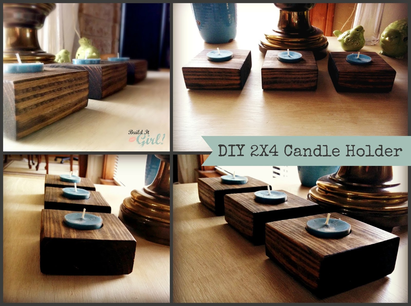 candle holder from 2x4